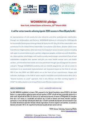 WOMENVAI pledge New York, United States of America, 22nd March 2023