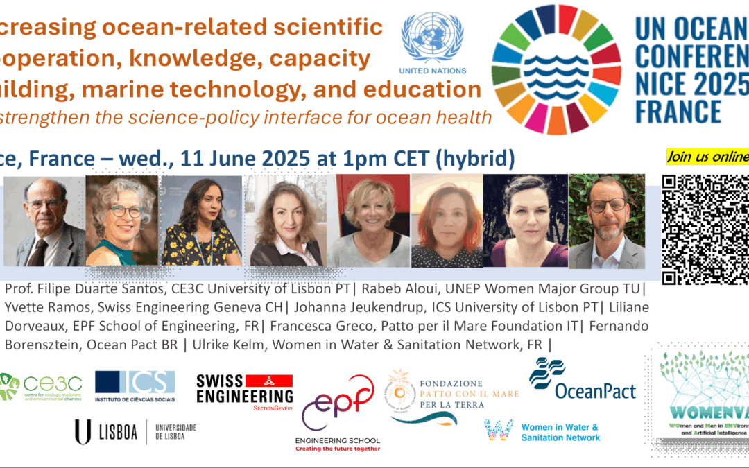 United Nations Oceans Conference: advancing ocean sustainability through gender-inclusive technology, marine science, and water management.