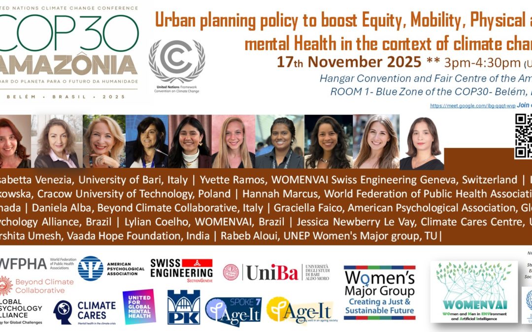 Urban Policy Strategies for Equity, Mobility, and Health under Climate Change UNFCCC – Conference Of Parties n°30 Side Event — Hosted by WOMENVAI and Partners
